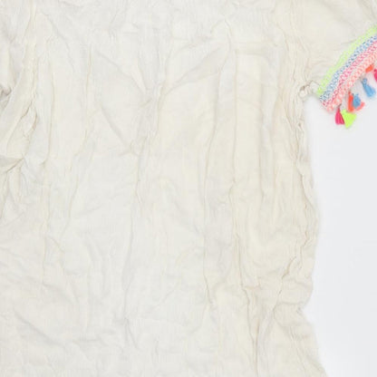 Primark Womens White Polyester Mini Size M Off the Shoulder Pullover