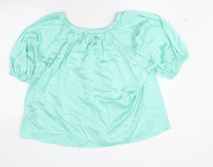 Womens UK Size 12 Marks and Spencer Green Basic T-Shirt