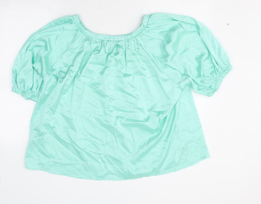 Womens UK Size 12 Marks and Spencer Green Basic T-Shirt