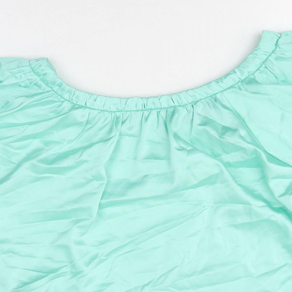 Womens UK Size 12 Marks and Spencer Green Basic T-Shirt