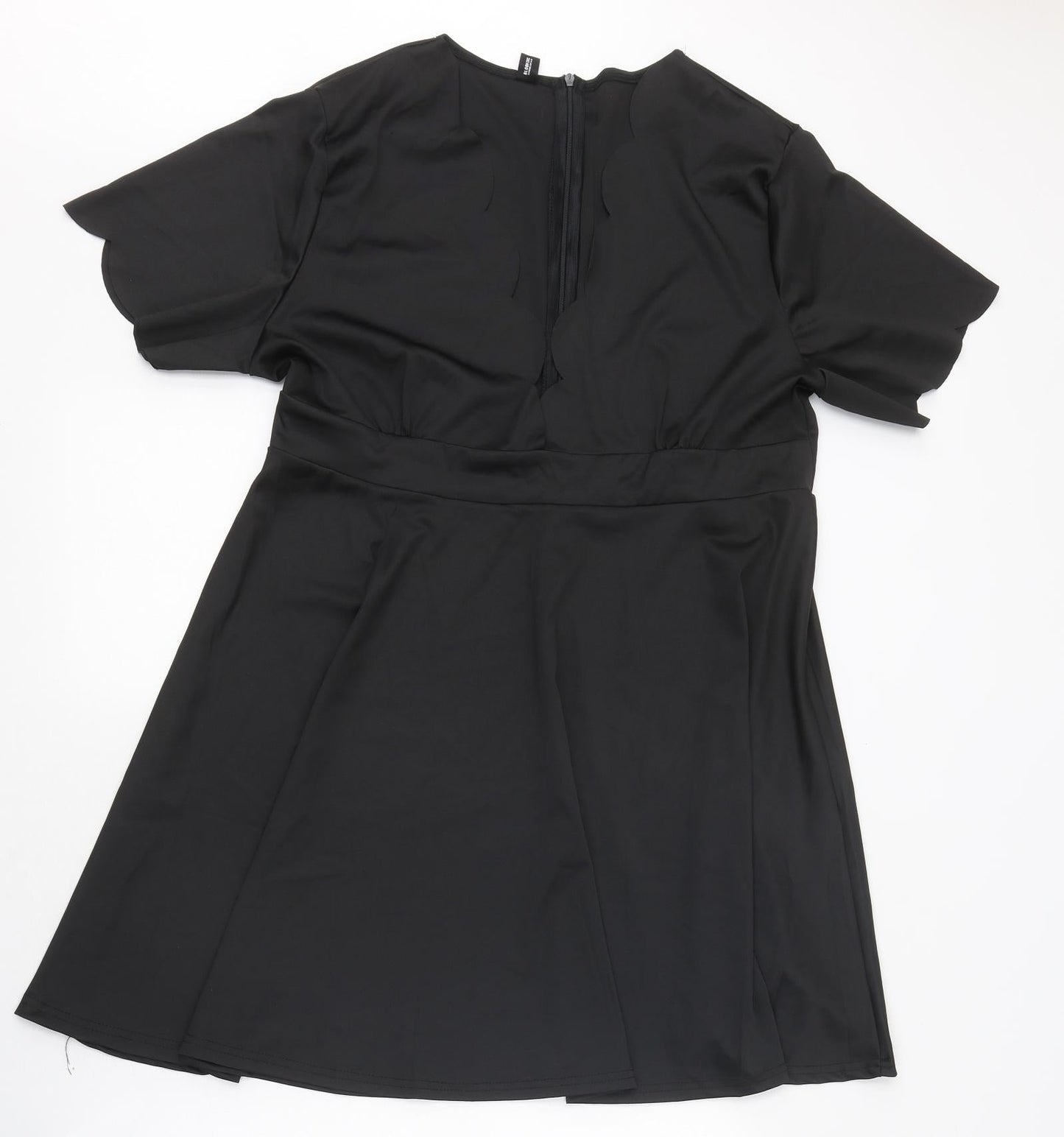 Blood Chic Womens Black Polyester Skater Dress One Size Round Neck Zip - Sizes 14-28