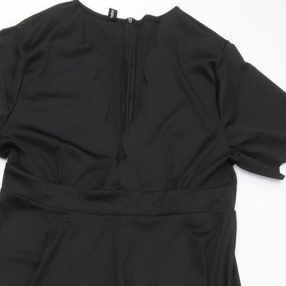 Blood Chic Womens Black Polyester Skater Dress One Size Round Neck Zip - Sizes 14-28