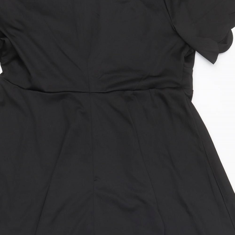 Blood Chic Womens Black Polyester Skater Dress One Size Round Neck Zip - Sizes 14-28