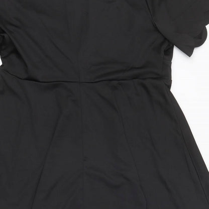 Blood Chic Womens Black Polyester Skater Dress One Size Round Neck Zip - Sizes 14-28