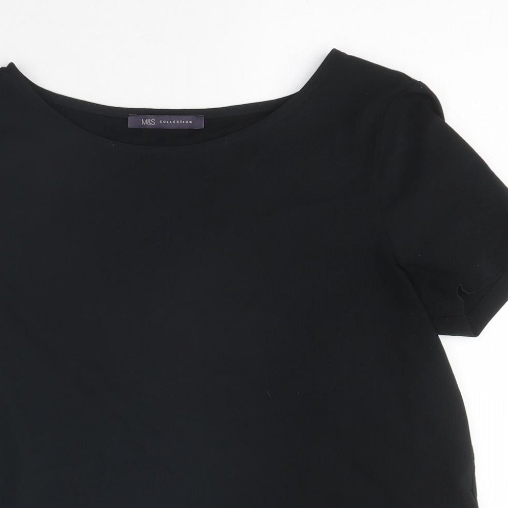 Womens UK Size 8 Marks and Spencer Black Basic T-Shirt