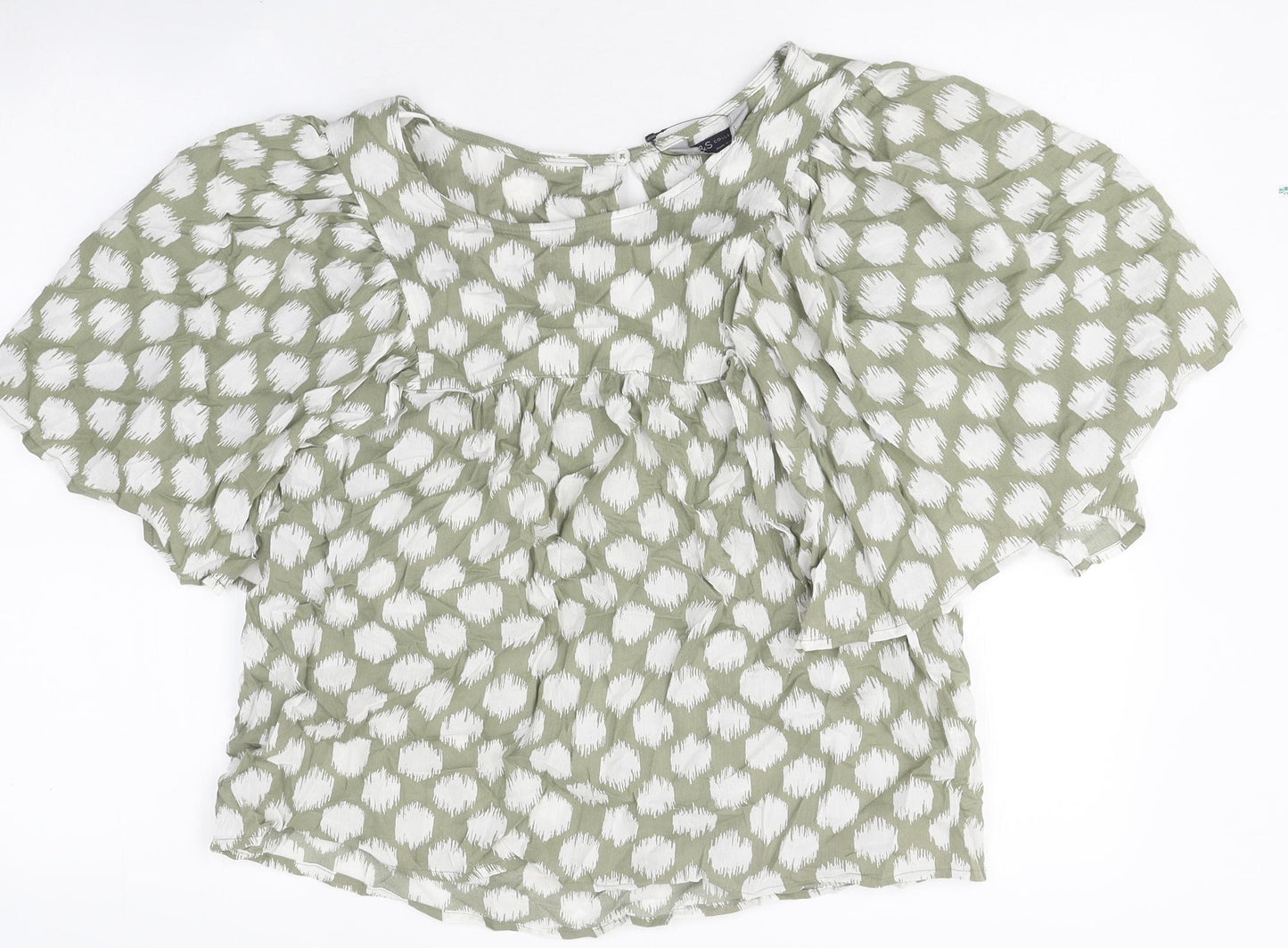 Womens UK Size 12 Marks and Spencer Green Basic T-Shirt