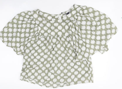 Womens UK Size 12 Marks and Spencer Green Basic T-Shirt