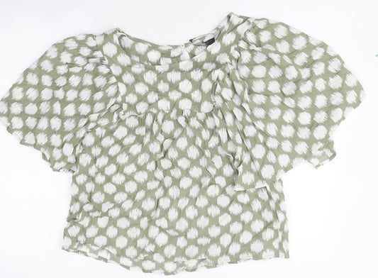 Womens UK Size 12 Marks and Spencer Green Basic T-Shirt