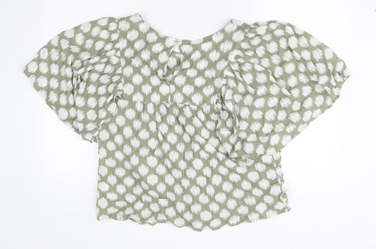 Womens UK Size 12 Marks and Spencer Green Basic T-Shirt