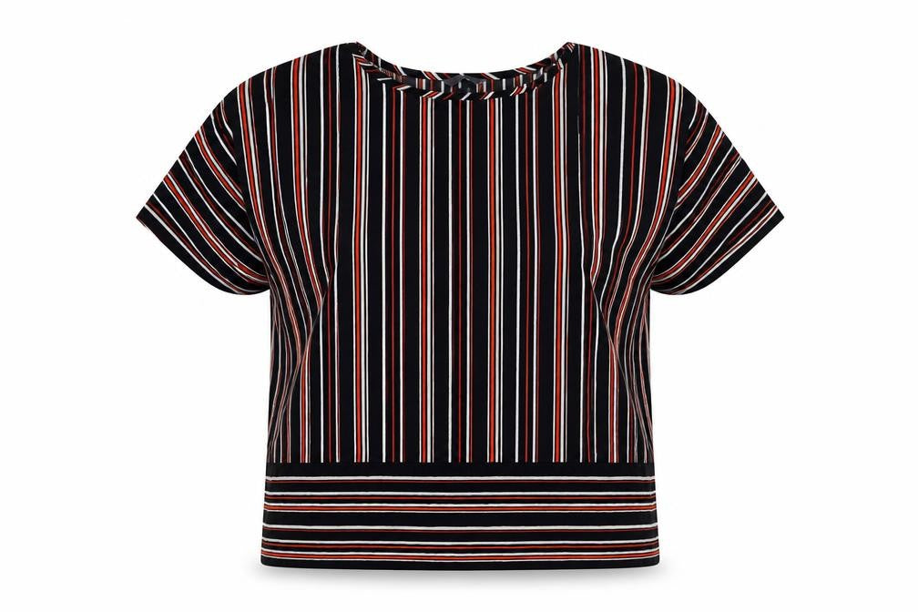 Womens UK Size 10 Papaya Multicoloured Basic T-Shirt
