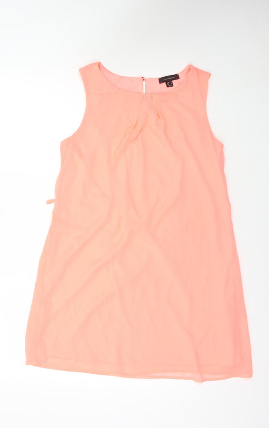 Primark Womens Pink Polyester A-Line Size 12 Round Neck Button