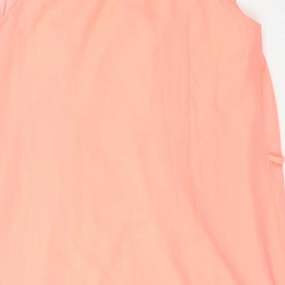 Primark Womens Pink Polyester A-Line Size 12 Round Neck Button