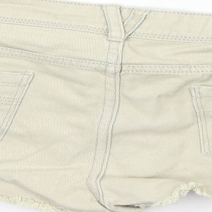 Denim & Co. Womens Beige Cotton Hot Pants Shorts Size 6 Regular Zip
