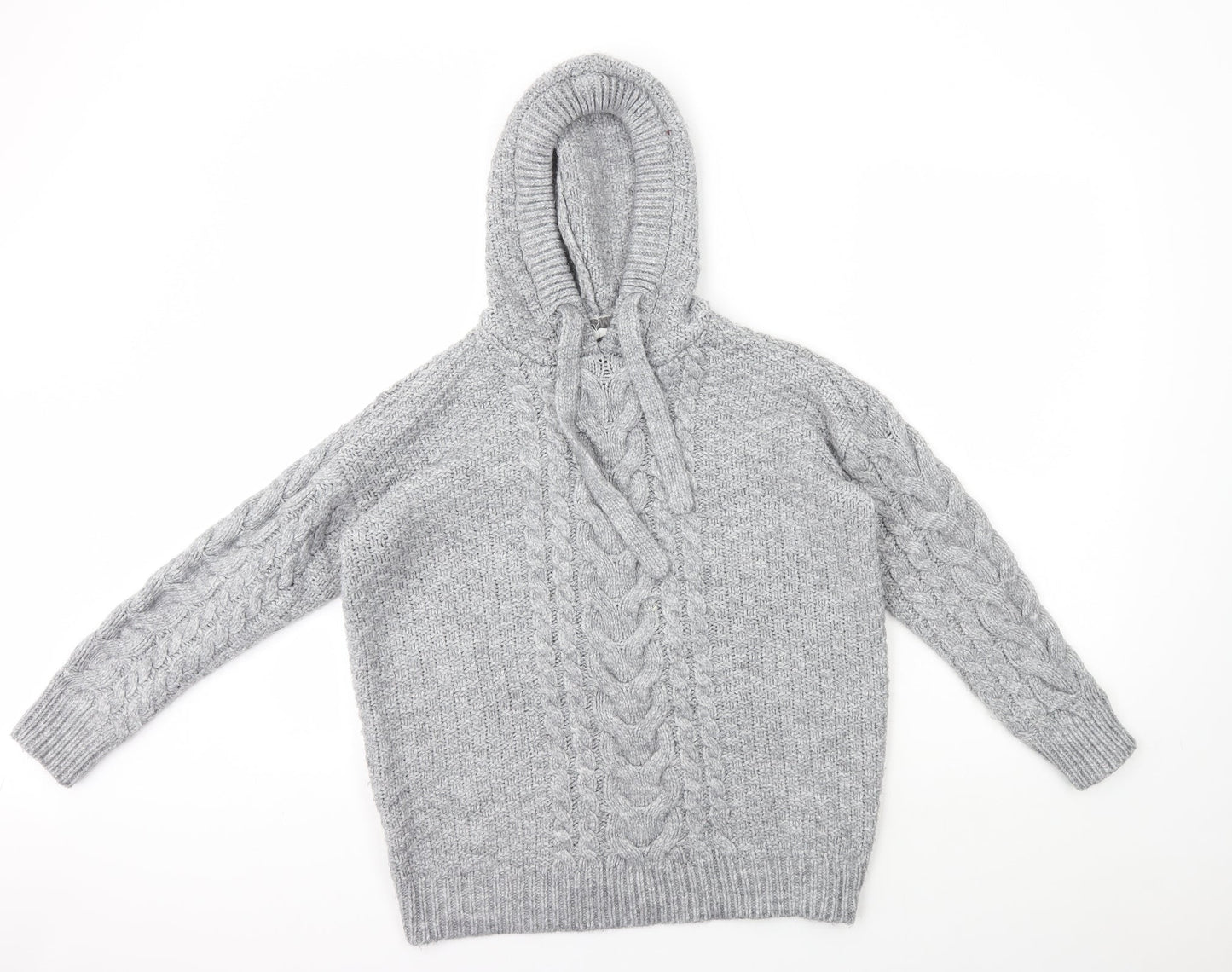 Falmer Mens Grey Round Neck Polyester Pullover Jumper Size M
