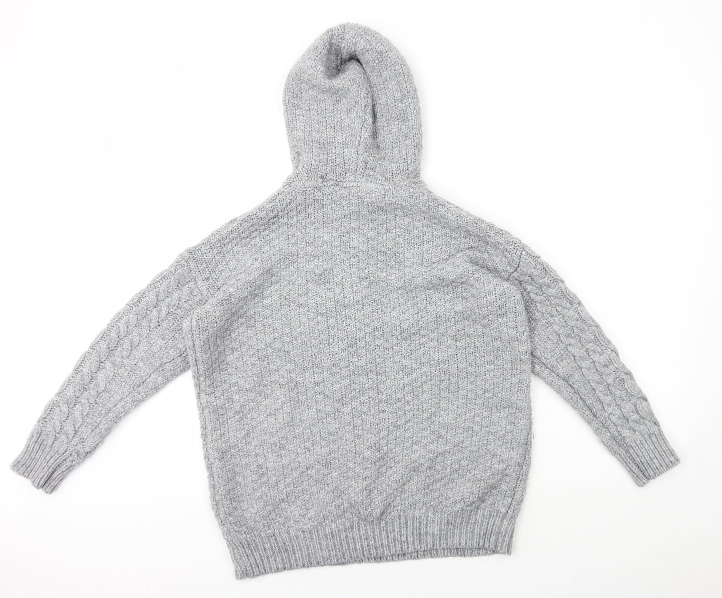 Falmer Mens Grey Round Neck Polyester Pullover Jumper Size M