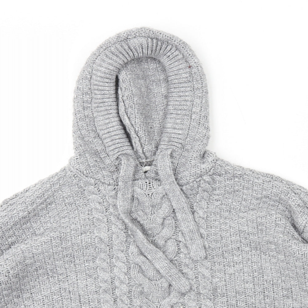 Falmer Mens Grey Round Neck Polyester Pullover Jumper Size M