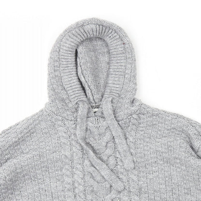 Falmer Mens Grey Round Neck Polyester Pullover Jumper Size M