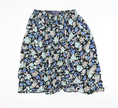 Autonomy Womens Multicoloured Floral Polyester A-Line Skirt Size L