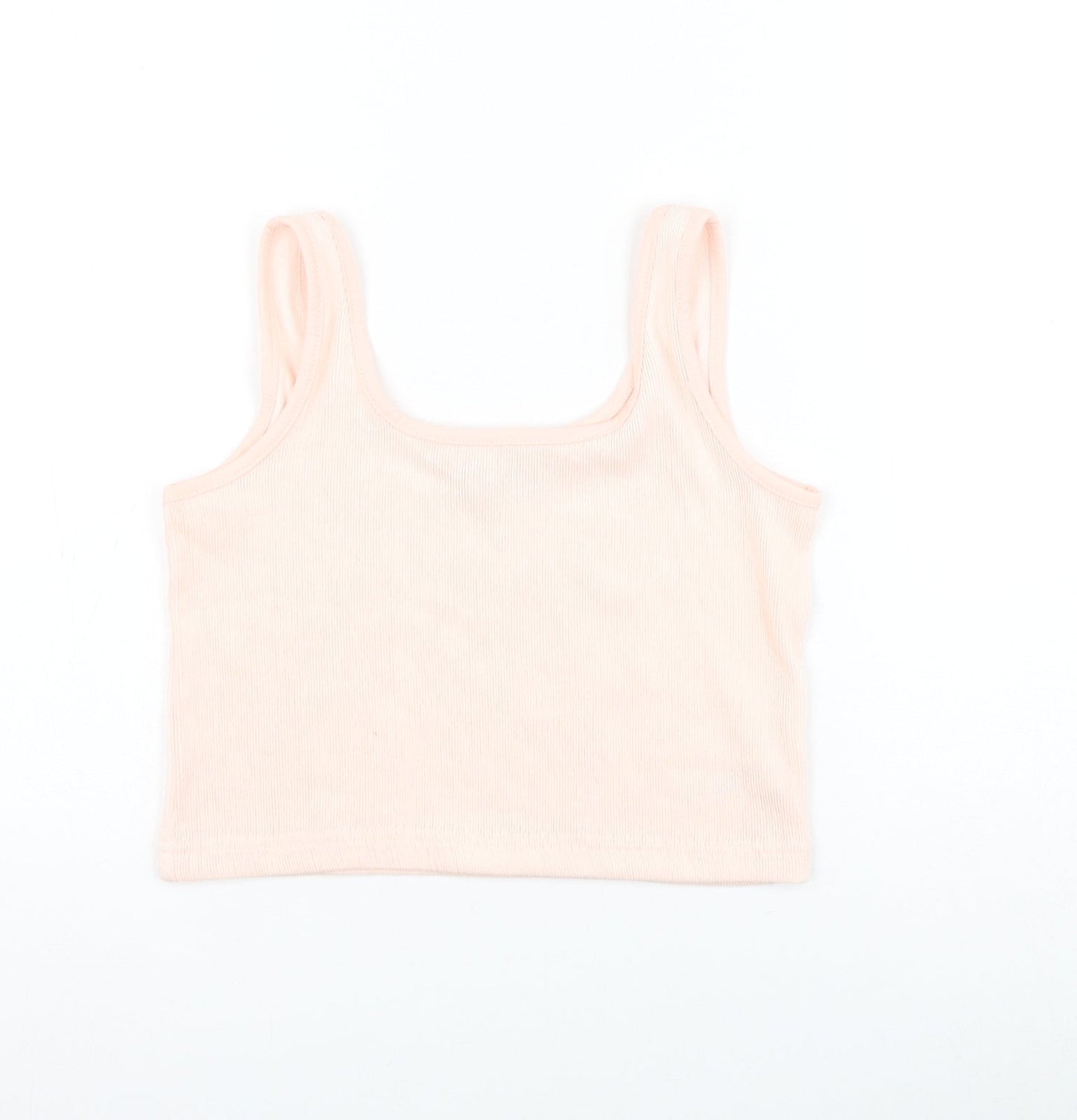 George Girls Pink Polyester Cropped Tank Size 12-13 Years Round Neck Pullover