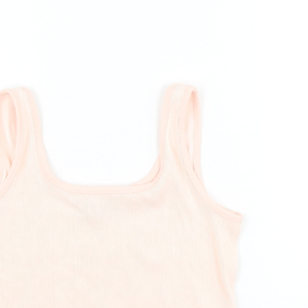 George Girls Pink Polyester Cropped Tank Size 12-13 Years Round Neck Pullover