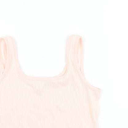 George Girls Pink Polyester Cropped Tank Size 12-13 Years Round Neck Pullover