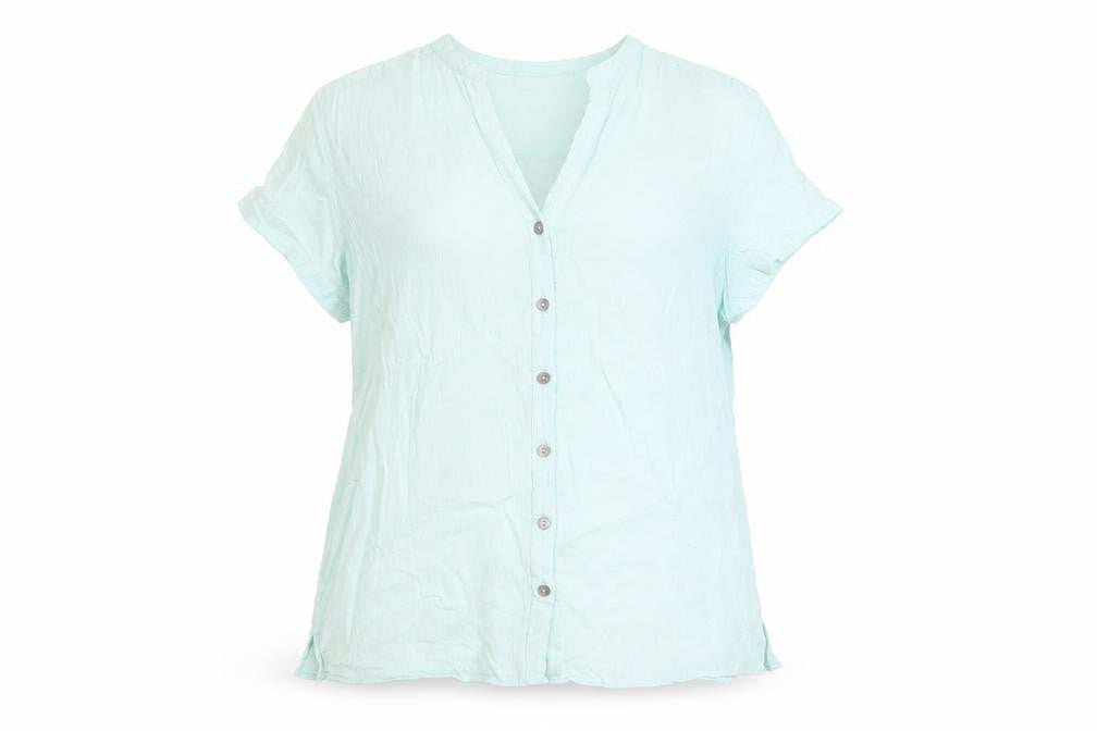 Womens UK Size 14 Marks and Spencer Blue Basic Button-Up