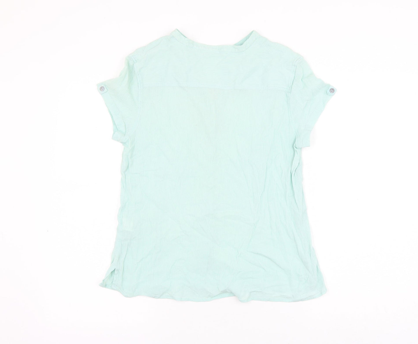 Womens UK Size 14 Marks and Spencer Blue Basic Button-Up
