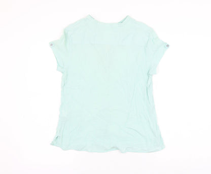 Womens UK Size 14 Marks and Spencer Blue Basic Button-Up