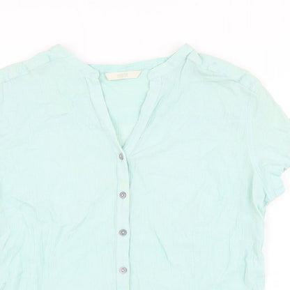 Womens UK Size 14 Marks and Spencer Blue Basic Button-Up
