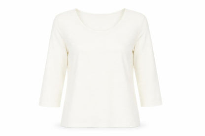 Klass Womens White Geometric Polyester Basic Blouse Size M Round Neck