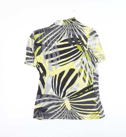 CC Womens Multicoloured Geometric Viscose Basic Blouse Size S V-Neck