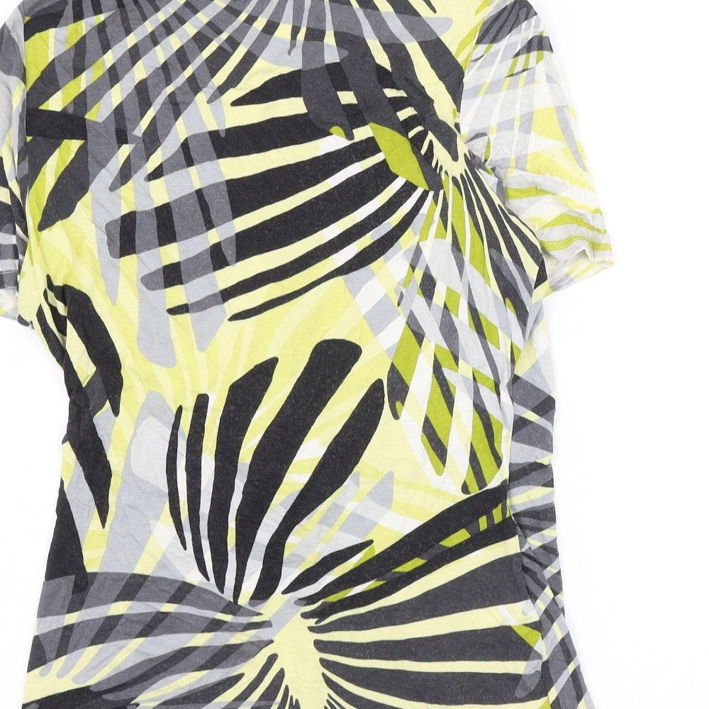 CC Womens Multicoloured Geometric Viscose Basic Blouse Size S V-Neck