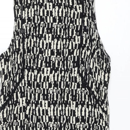Atmosphere Womens Black Geometric Viscose Tank Dress Size 8 Round Neck Pullover