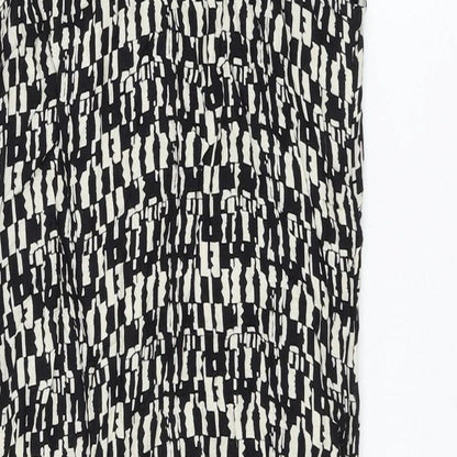 Atmosphere Womens Black Geometric Viscose Tank Dress Size 8 Round Neck Pullover