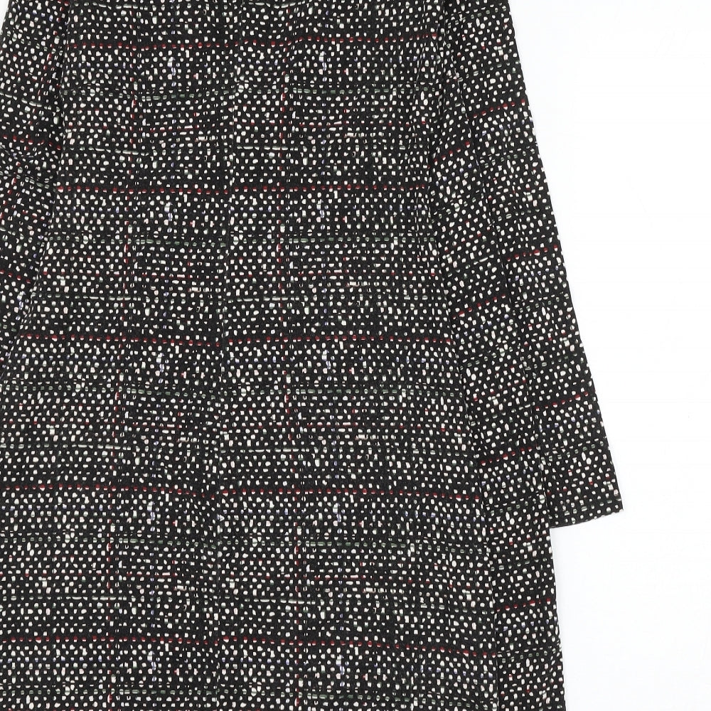 Gap Womens Black Geometric Viscose Wrap Dress Size S V-Neck Pullover