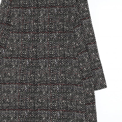 Gap Womens Black Geometric Viscose Wrap Dress Size S V-Neck Pullover