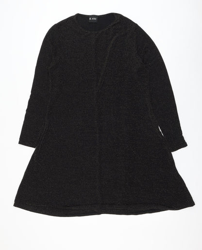 B.YOU Womens Gold Polyamide Shift Size 16 Round Neck Pullover