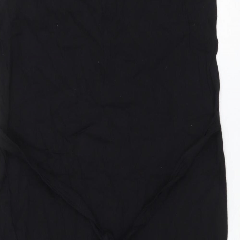 New Sensation Womens Black Cotton Shift Size M Round Neck Pullover - Flower