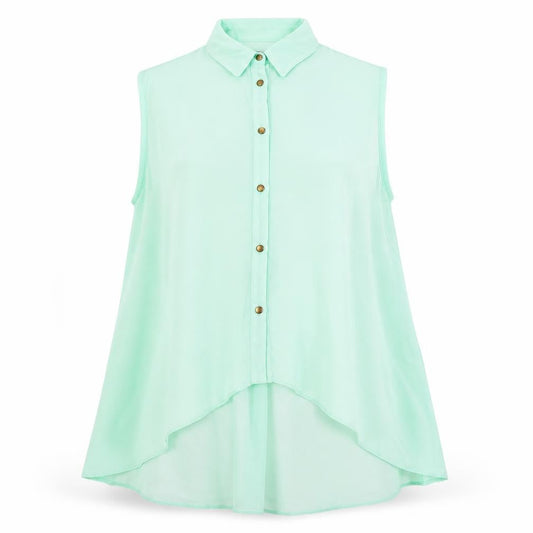 Atmosphere Womens Green Polyester Basic Button-Up Size 12 Collared