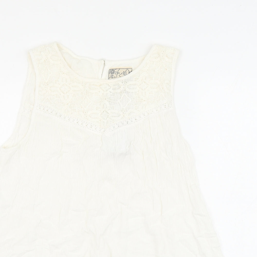 Womens UK Size 14 M&Co White Basic Blouse