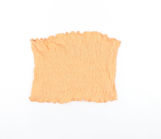 Womens UK Size S New Look Orange Cropped Tank