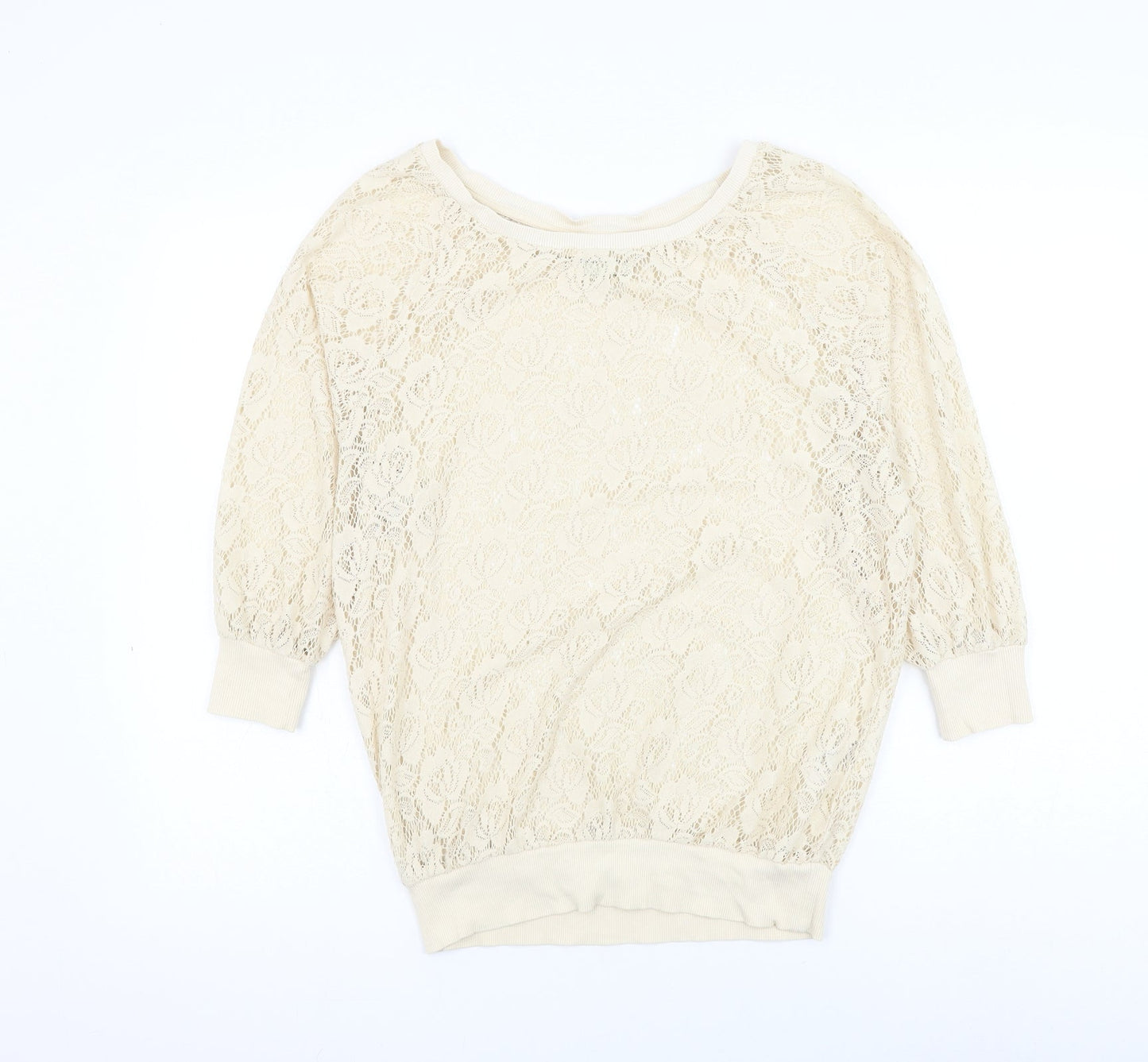 Womens UK Size 8 NEXT Beige Pullover Jumper
