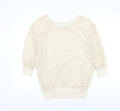 Womens UK Size 8 NEXT Beige Pullover Jumper