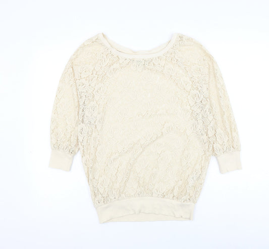 Womens UK Size 8 NEXT Beige Pullover Jumper
