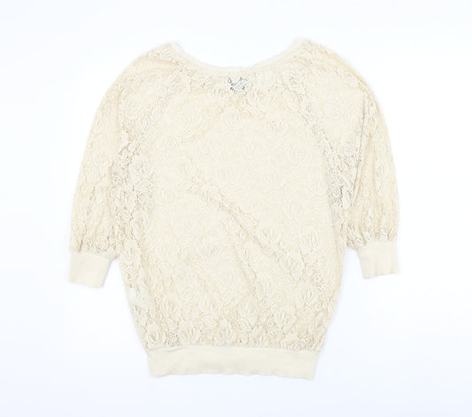 Womens UK Size 8 NEXT Beige Pullover Jumper