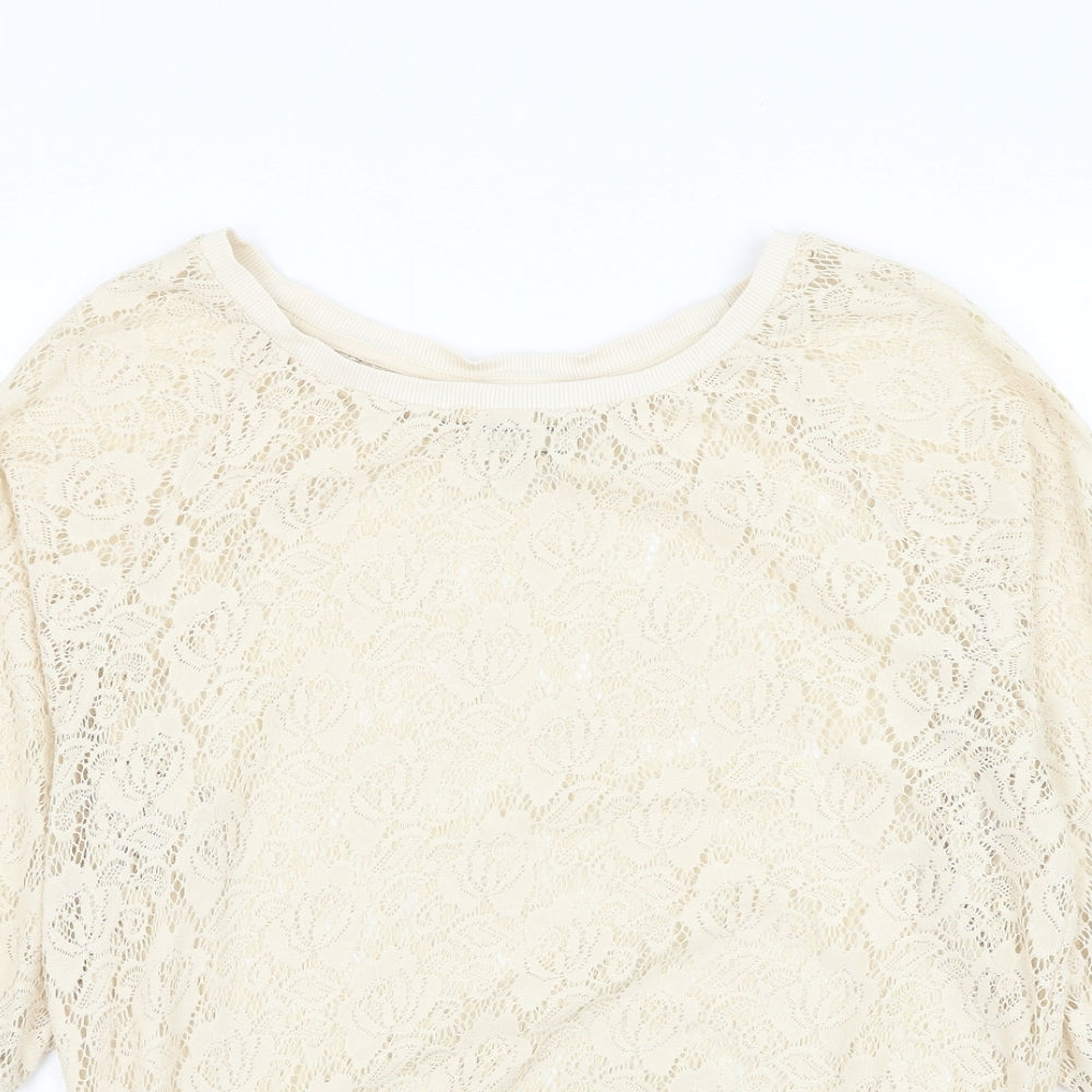 Womens UK Size 8 NEXT Beige Pullover Jumper