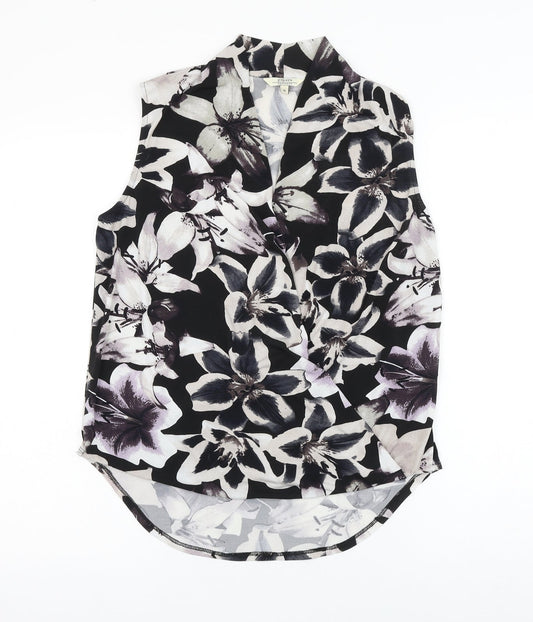 Papaya Womens Multicoloured Floral Polyester Basic Blouse Size 8 V-Neck