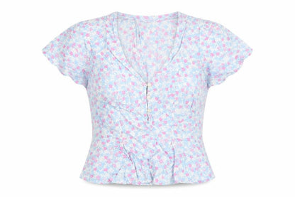 Womens UK Size 8 Pimkie Blue Basic Blouse