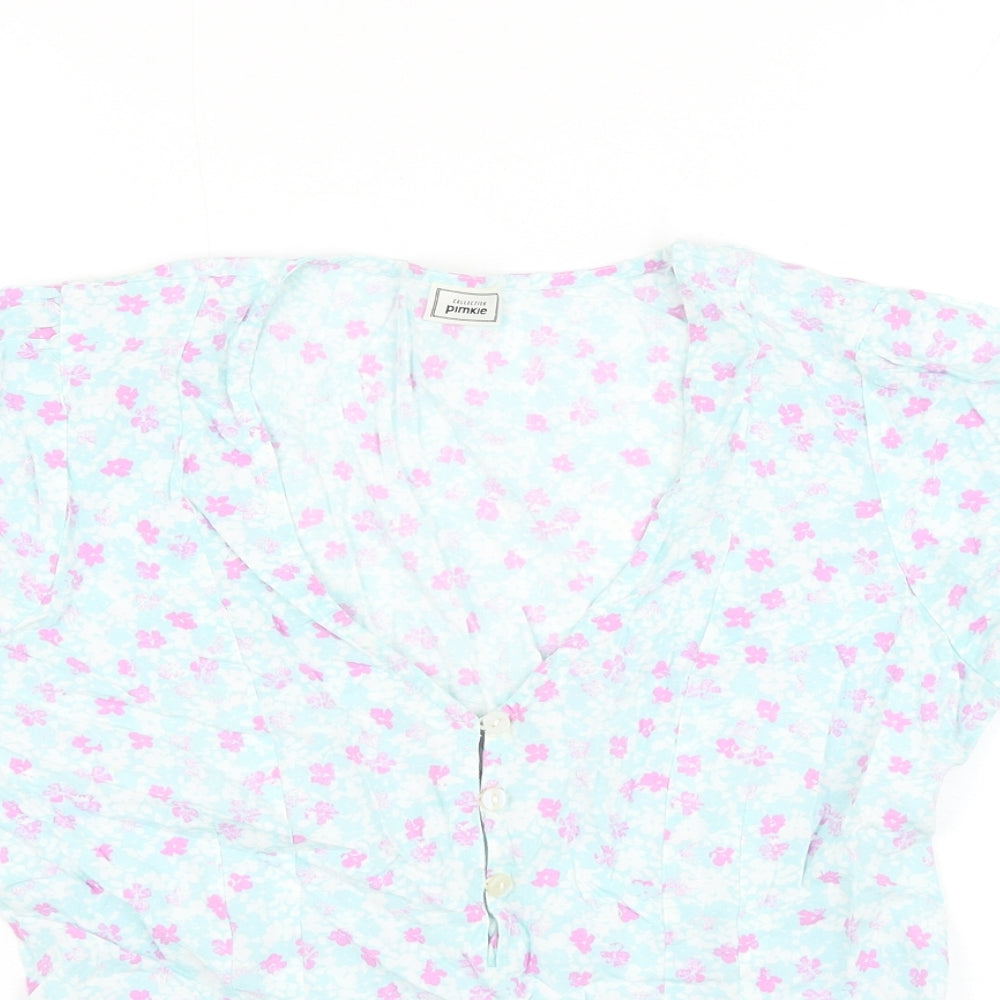 Womens UK Size 8 Pimkie Blue Basic Blouse