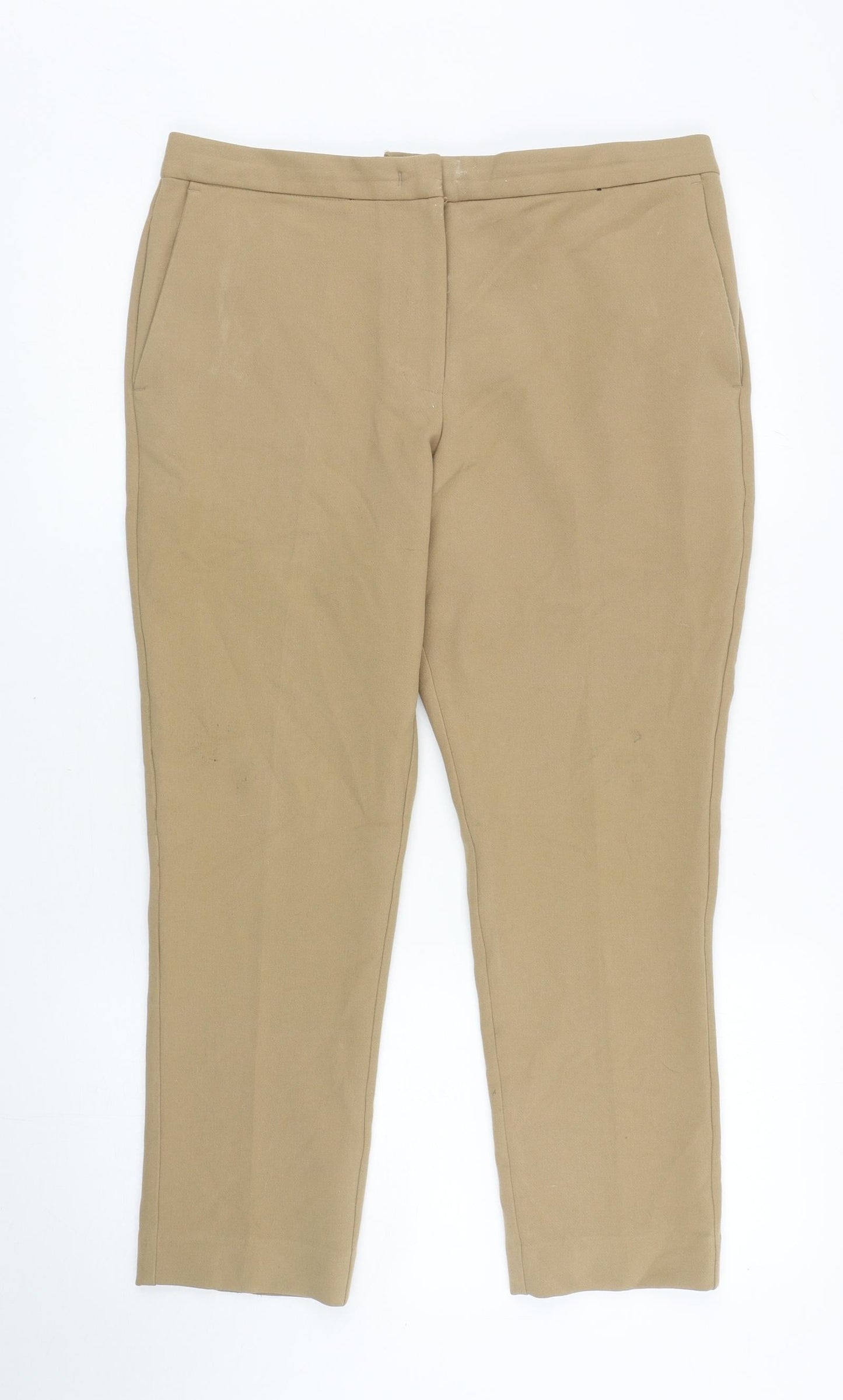 Womens UK Size 12 Marks and Spencer Regular Fit Carrot Brown Trousers